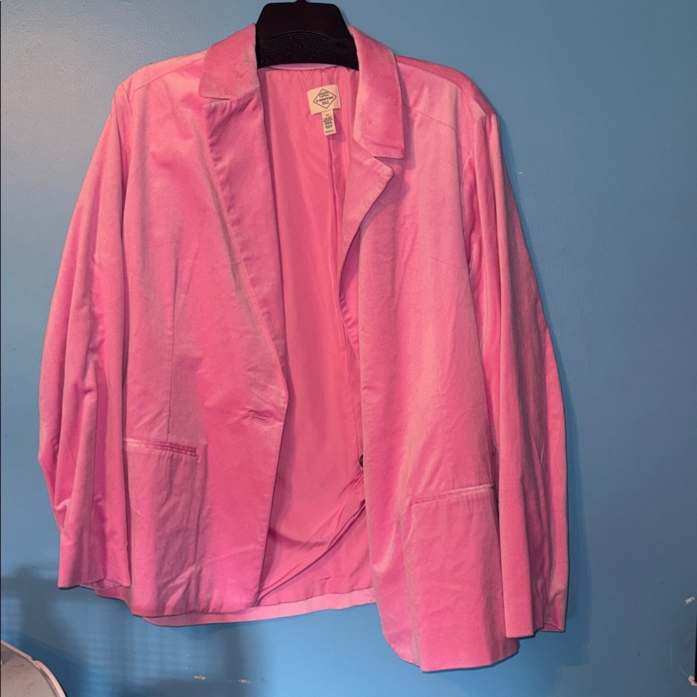 St. John's Bay Pink velvet Women's Blazer Jacket